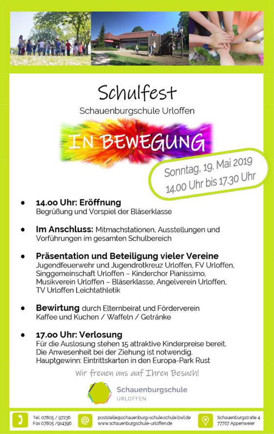 Wir machen mit- Schulfest der Schauenburgschule Urloffen
